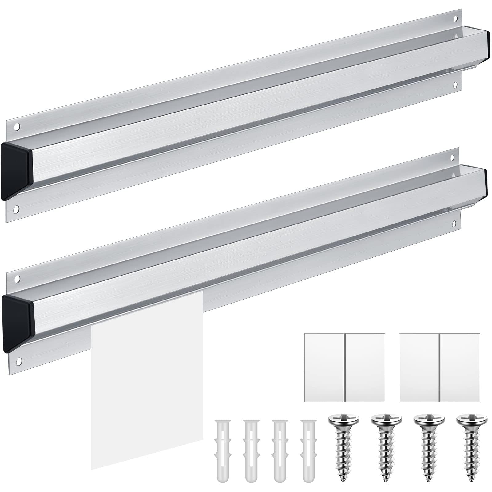 NALACAL 2PCS Restaurant Ticket Holder, (16 Inch) Aluminum Order Rack Receipt Holder Kitchen Receipt Holder Ticket Holder Rack Receipt Organizer Slide Check Rack Order Ticket Rack for Office Cafes Pubs