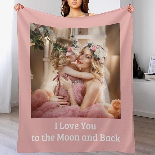DUNHUANG Mantas personalizadas con fotos, diseño de texto y logotipo, tu propia manta personalizada, regalos para esposa, marido, padre, madre,
