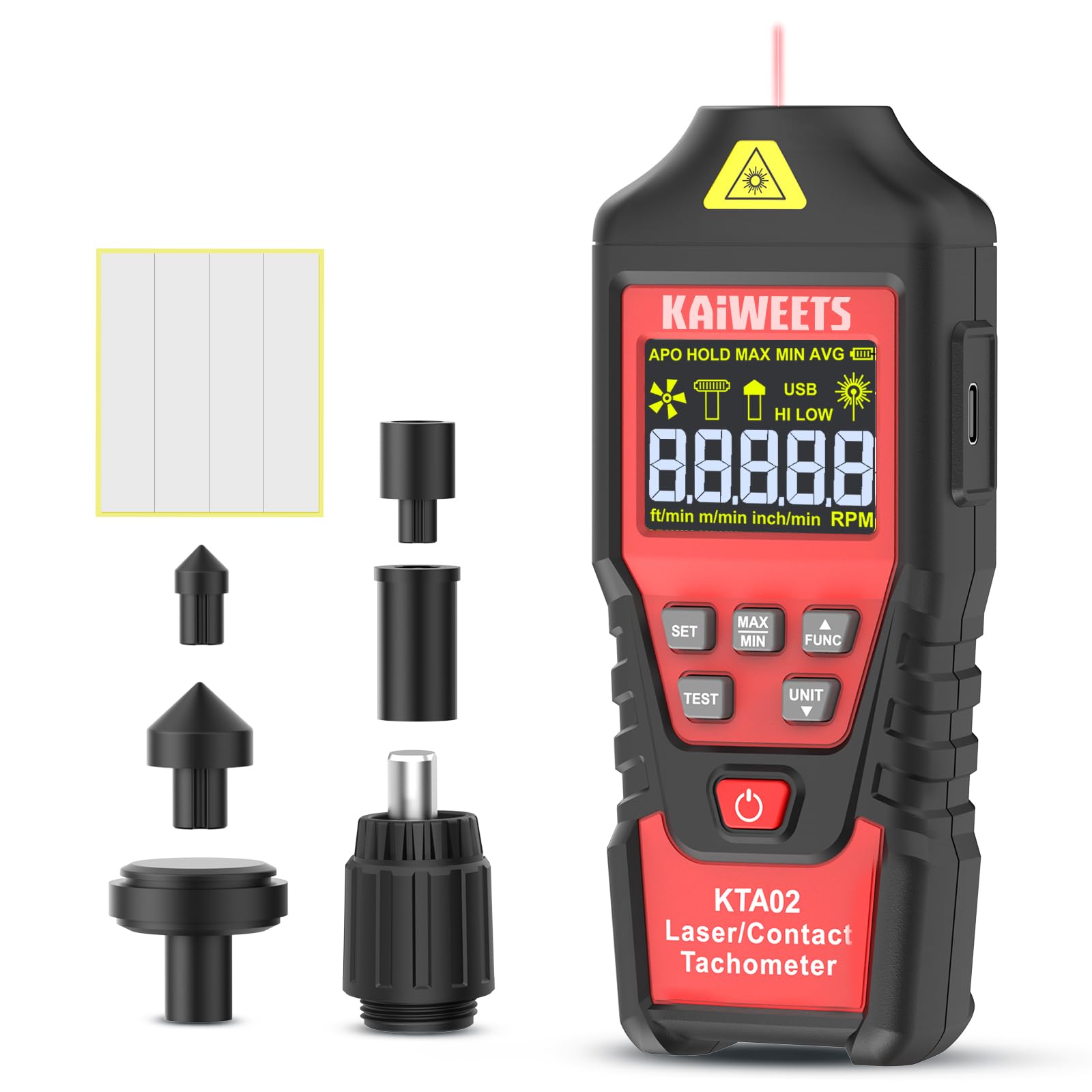 Photo 1 of KAIWEETS 2-in-1 Laser & Contact Tachometer