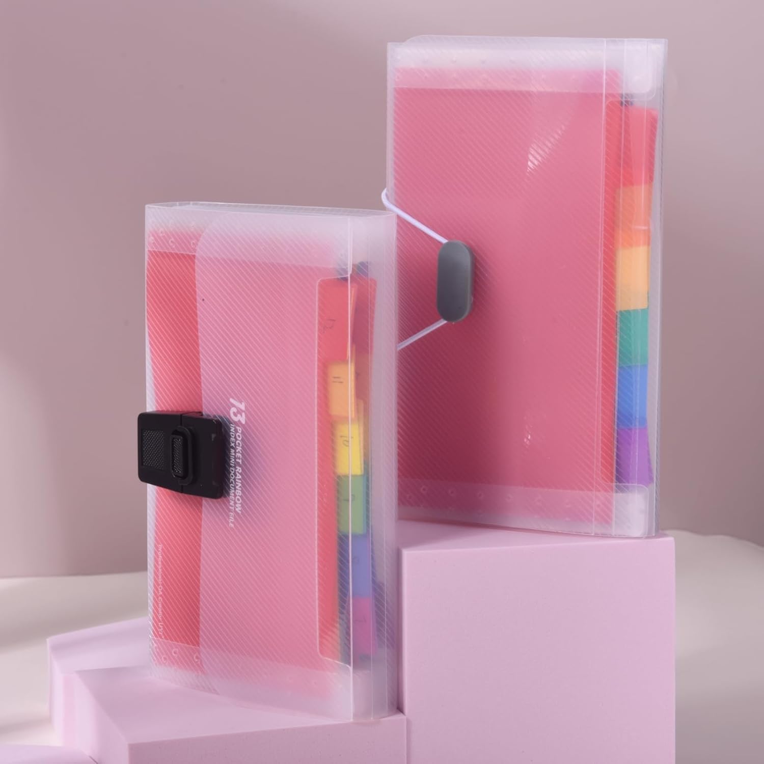 2 Pack Flash Kartenhalter Regenbogen 13 Taschen A6 Akkordon Datei Organisator für Karten, Gutscheine, Quittung, Steuerartikel, Mini-Ticket erweiternde Ordner, erweiterbarer tragbarer Ordner