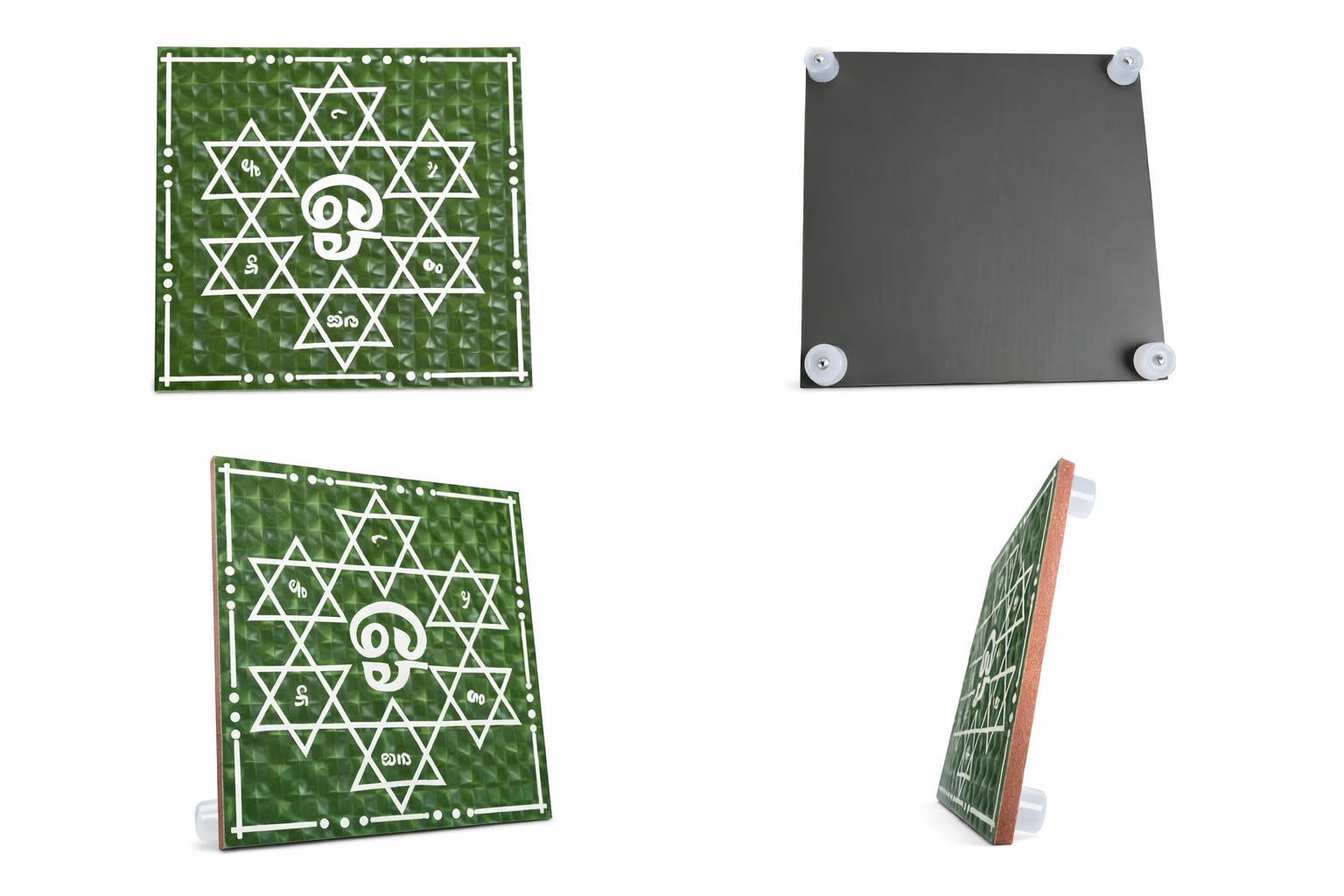 AARUDHRA Saravanabhava Yantra Pooja Platform (22.5 cm) | Murugan Sacred Board with Tamil Mantra “ச ர வ ண ப வ” | Raised MDF Wooden Base for Home, Temple & Festival Pooja ( 1 pc) 4
