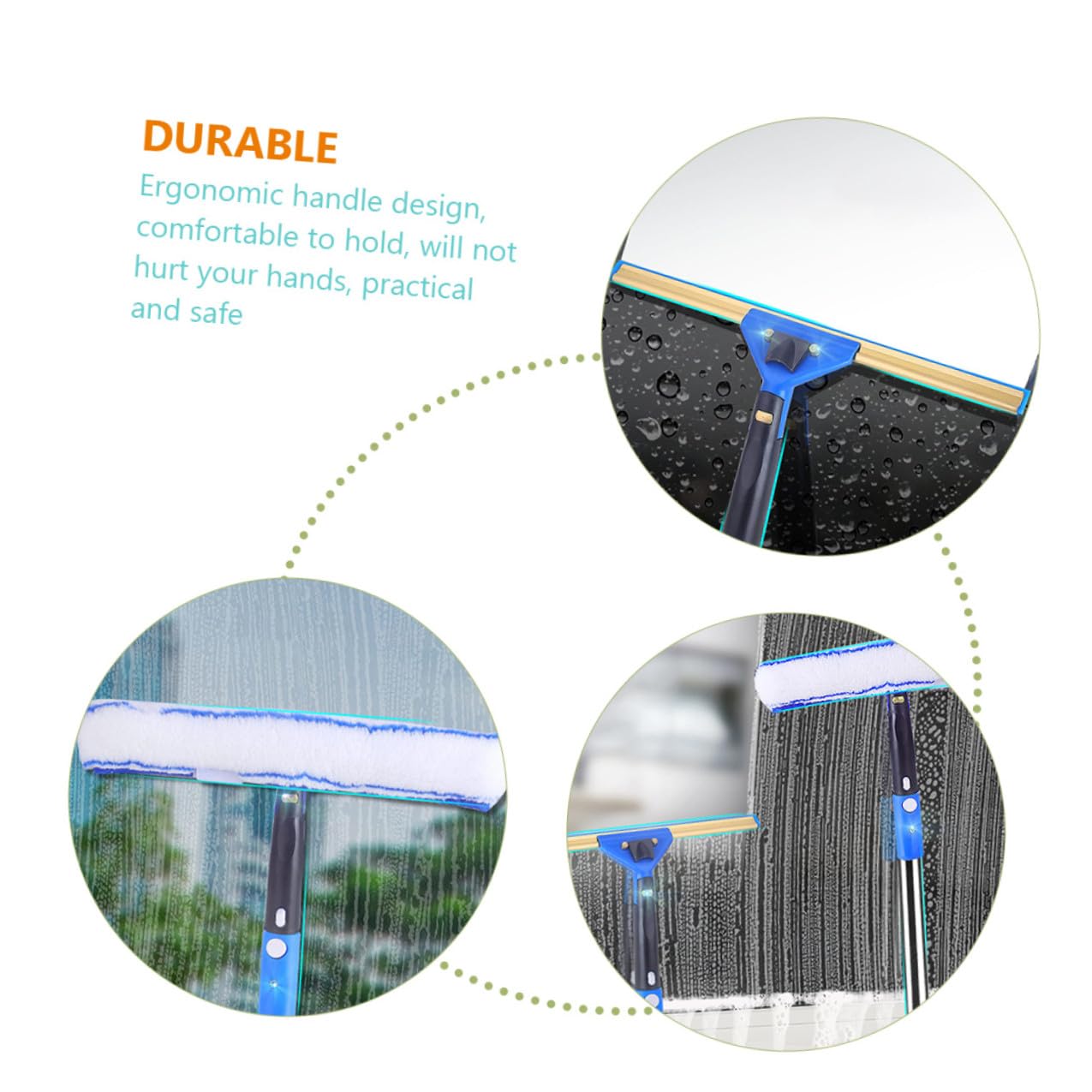 HEMOTON Raclette à Vitre Extensible avec Microfibre Absorbante pour Nettoyage Intérieur Voiture Pratique pour Fenêtres et Pare-Brise Facile à Installer