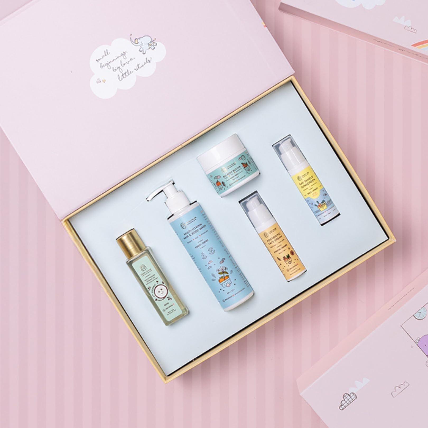 Little Rituals Gift Pack for Kids, Baby, Children| Premium Baby Gift Pack | Baby Products Kit | Baby Kit for New Born | Body Wash 200 ml, Face Cream 30 gm, Body Butter 50 gm, Coconut Oil 100 ml | Baby Gift Set | Baby Kit for New Born | Baby Kit Set | Baby All Products-image-36
