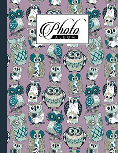 Photo Album: Owl Photo Album, Large Photo Albums with Writing Space Memo, Extra Large Capacity Picture Album, Family, Baby, Wedding, Travel Photo Book, 120 Pages, Size 8.5" x 11"