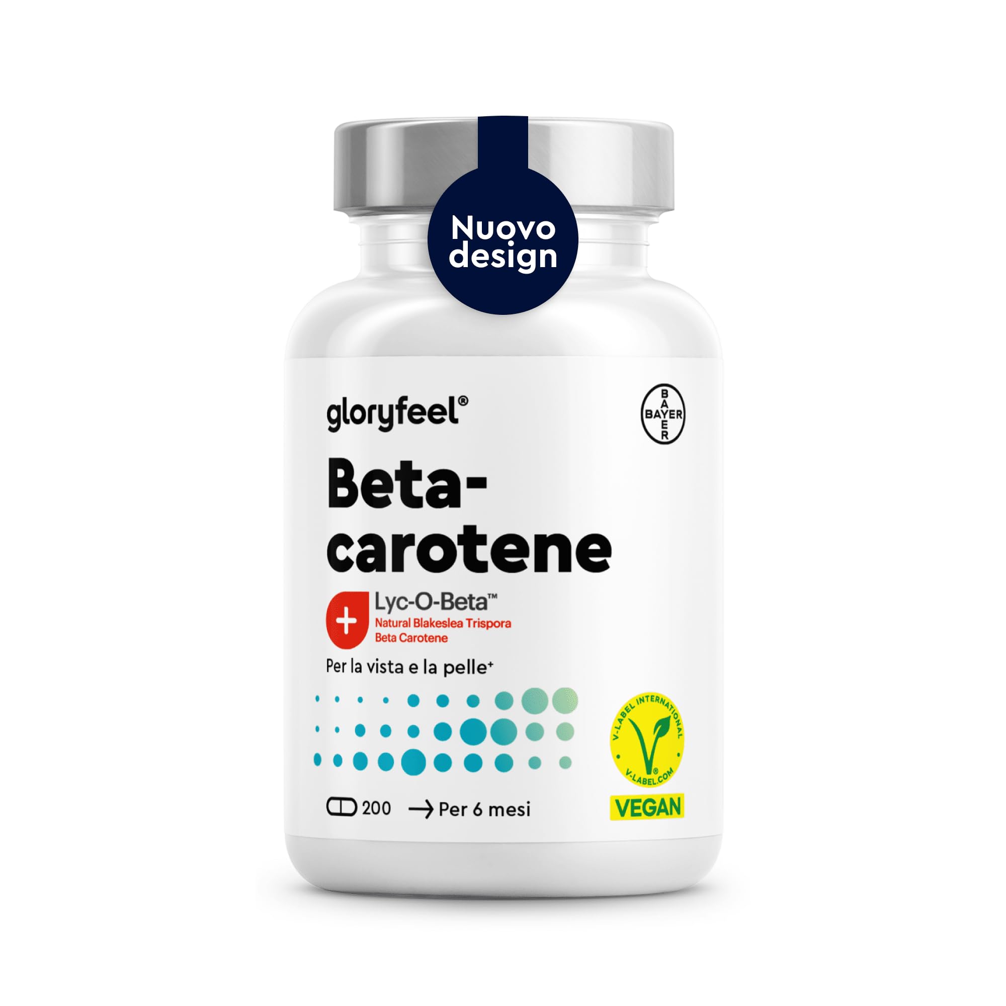 Betacarotene per Abbronzatura Forte, 200 Capsule, Beta Carotene Integratore Abbronzatura da Estratto di Carota, Attivatore Accelleratore Abbronzatura con Vitamina A pura 1169 µg, 100% Vegan