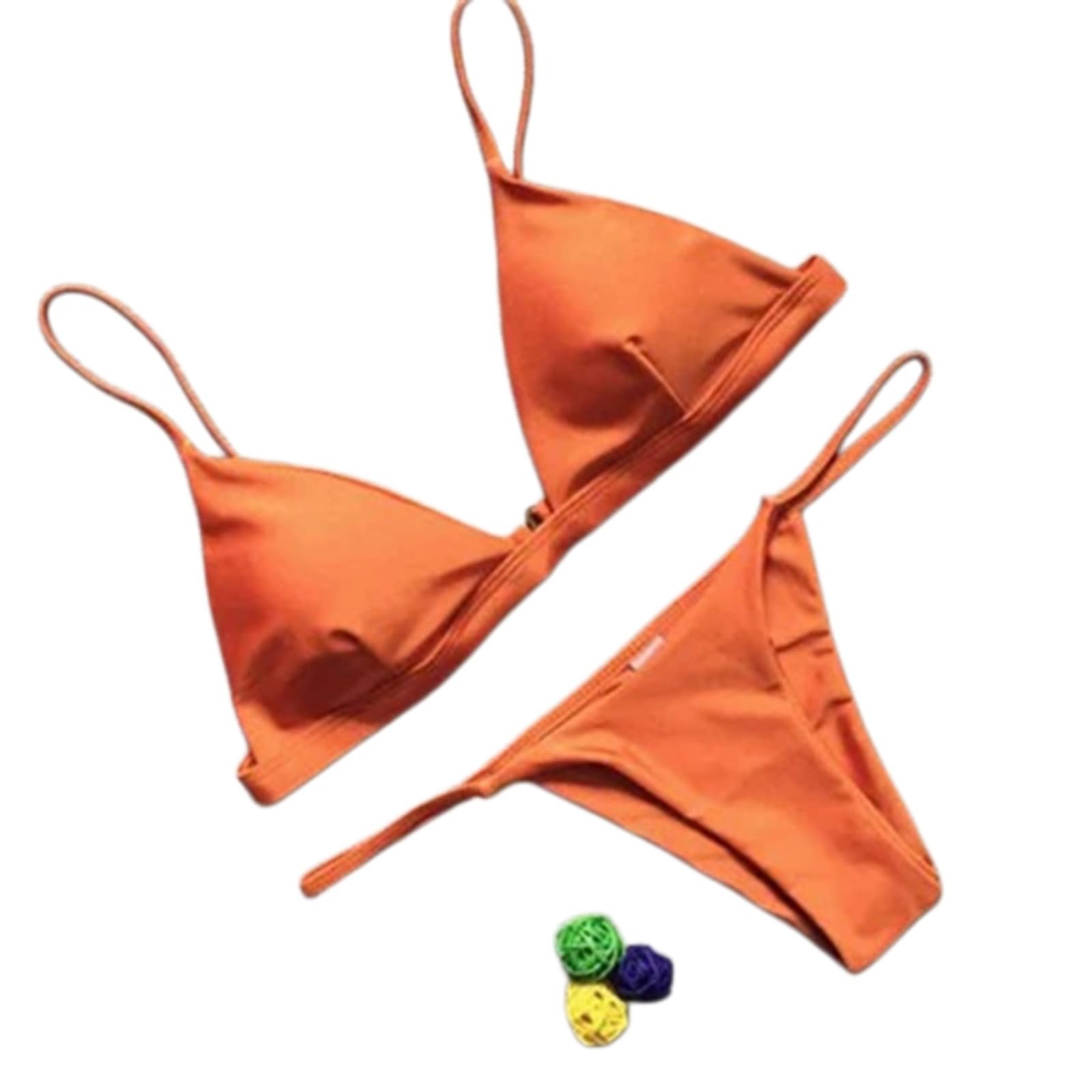 Bikini Donna Triangolo Nero Set Costume da Bagno Brasiliano-Dark Green-s