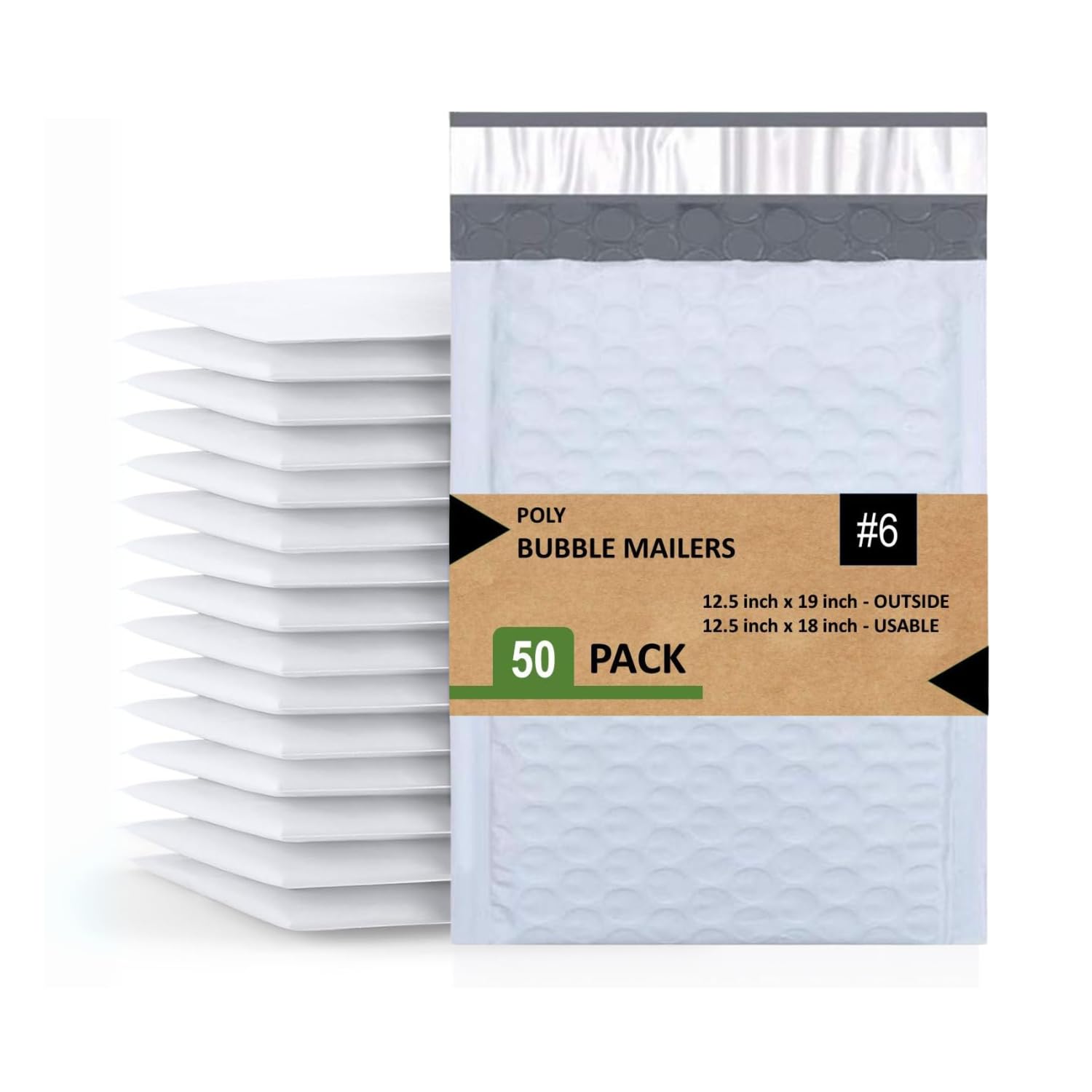 Sales4Less #6 Poly Bubble Mailers 30 x 48 cm wysyłka wyściełane koperty samoprzylepne wodoodporne wyściełane koperty poczta 50 sztuk
