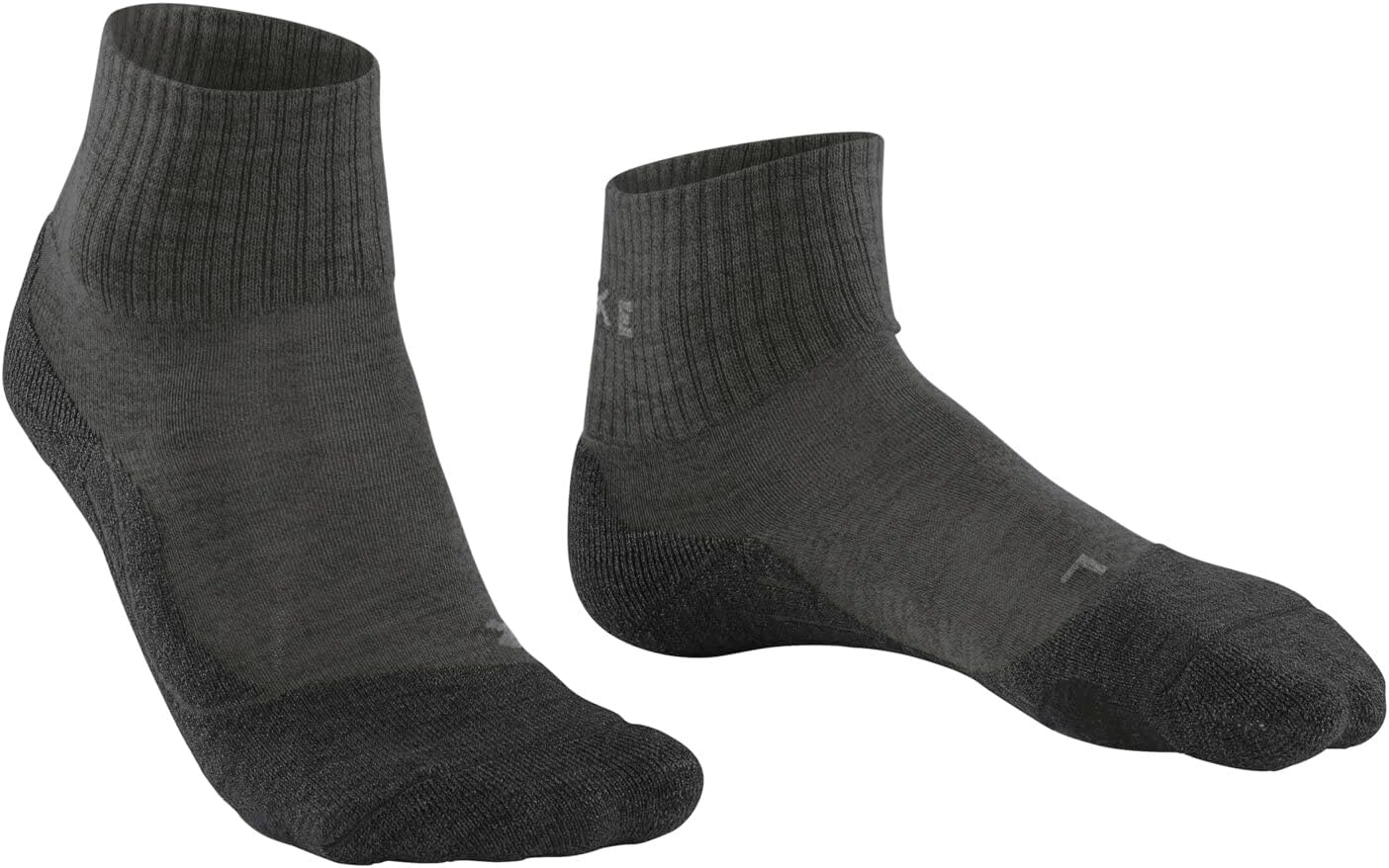 FALKE Women's TK2 Explore Wool Short Hiking Socks, Ankle Length, Medium Padding, Breathable Quick Dry, Merino Wool, Grey (Smog 3150), 8-9, 1 Pair