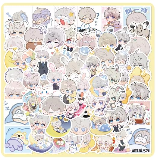 50Pcs Anime Stationery Stickers Xavier Love and Deepspace Sticker Stationery Student Cartoon Waterproof Graffiti Decorate