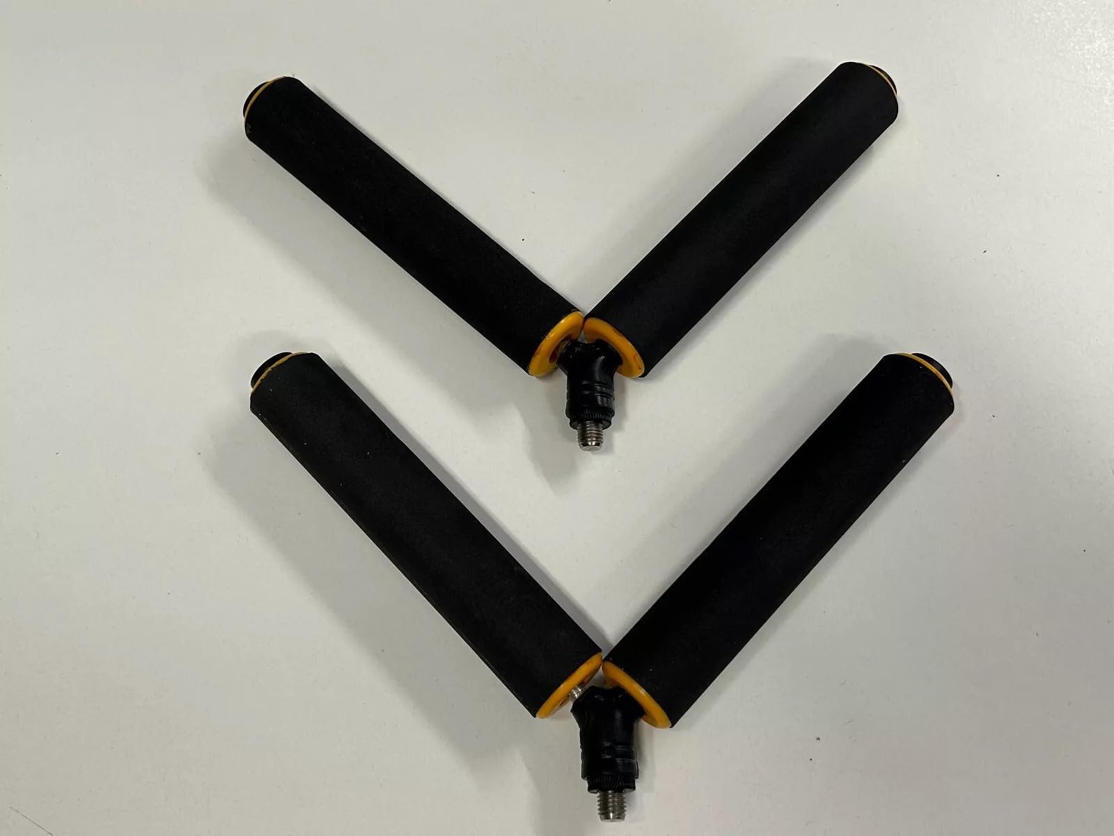 V-Style Fishing Rod Rollers, Black and Yellow, Set of 2, Adjustable Pole Support (6 inch rollers)