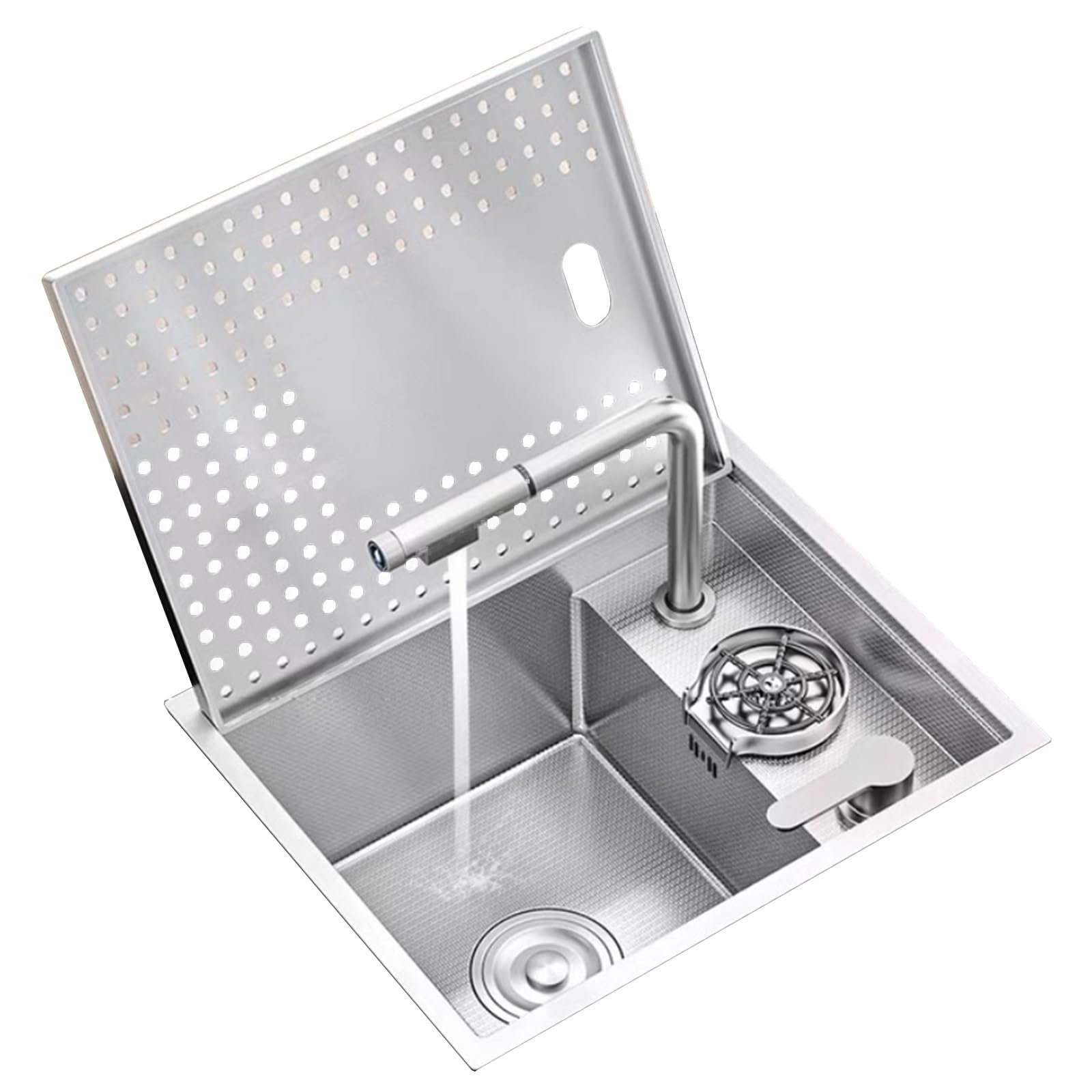 ZQFHSX Mini Stainless Steel Dishwashing Sink – Compact Countertop Basin with Faucet Cover for Kitchens, RVs, Campers and Small Spaces