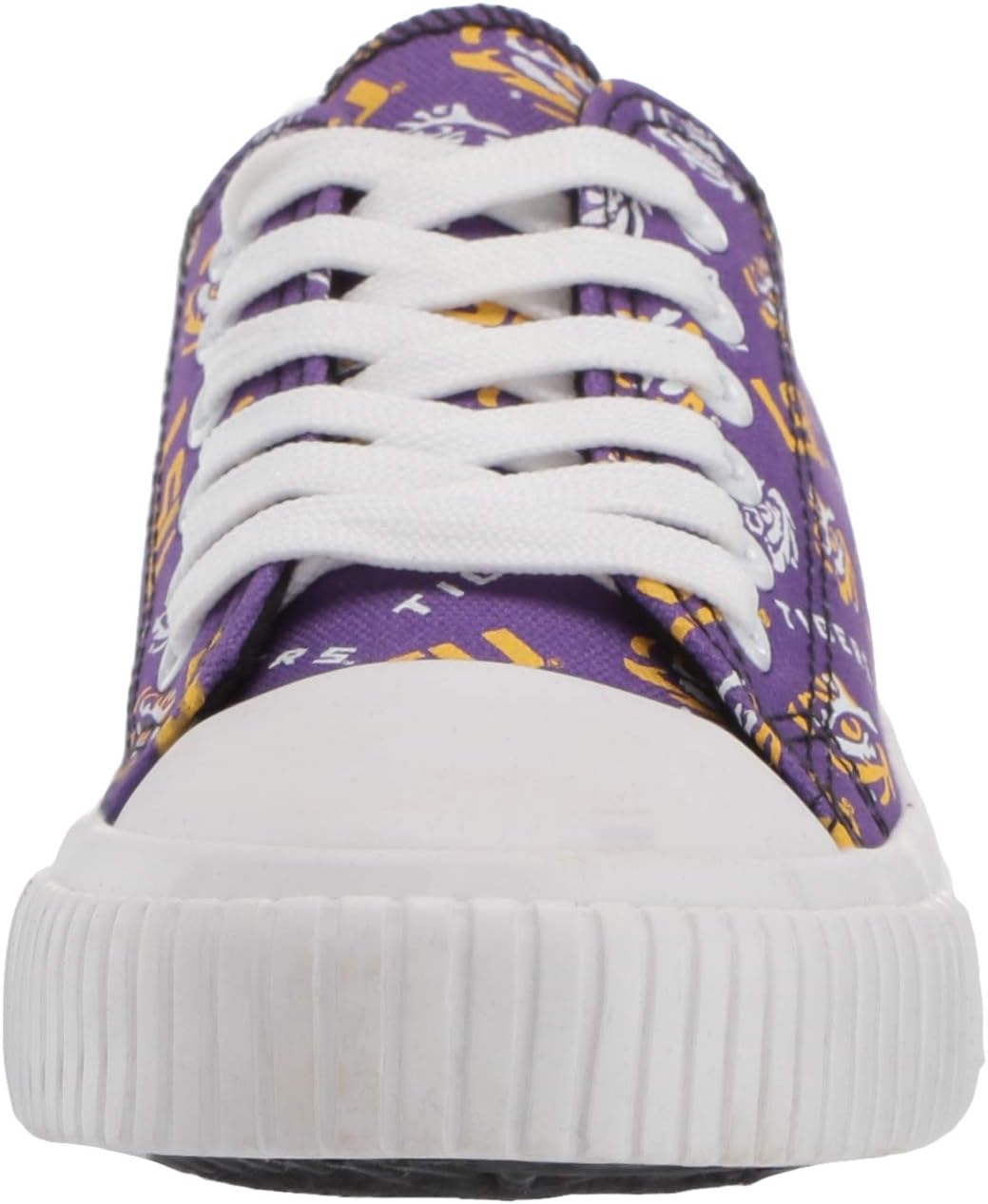FOCO Womens NCAA College Team Logo Repeat Print Fashion Low Top Canvas Sneakers Shoes