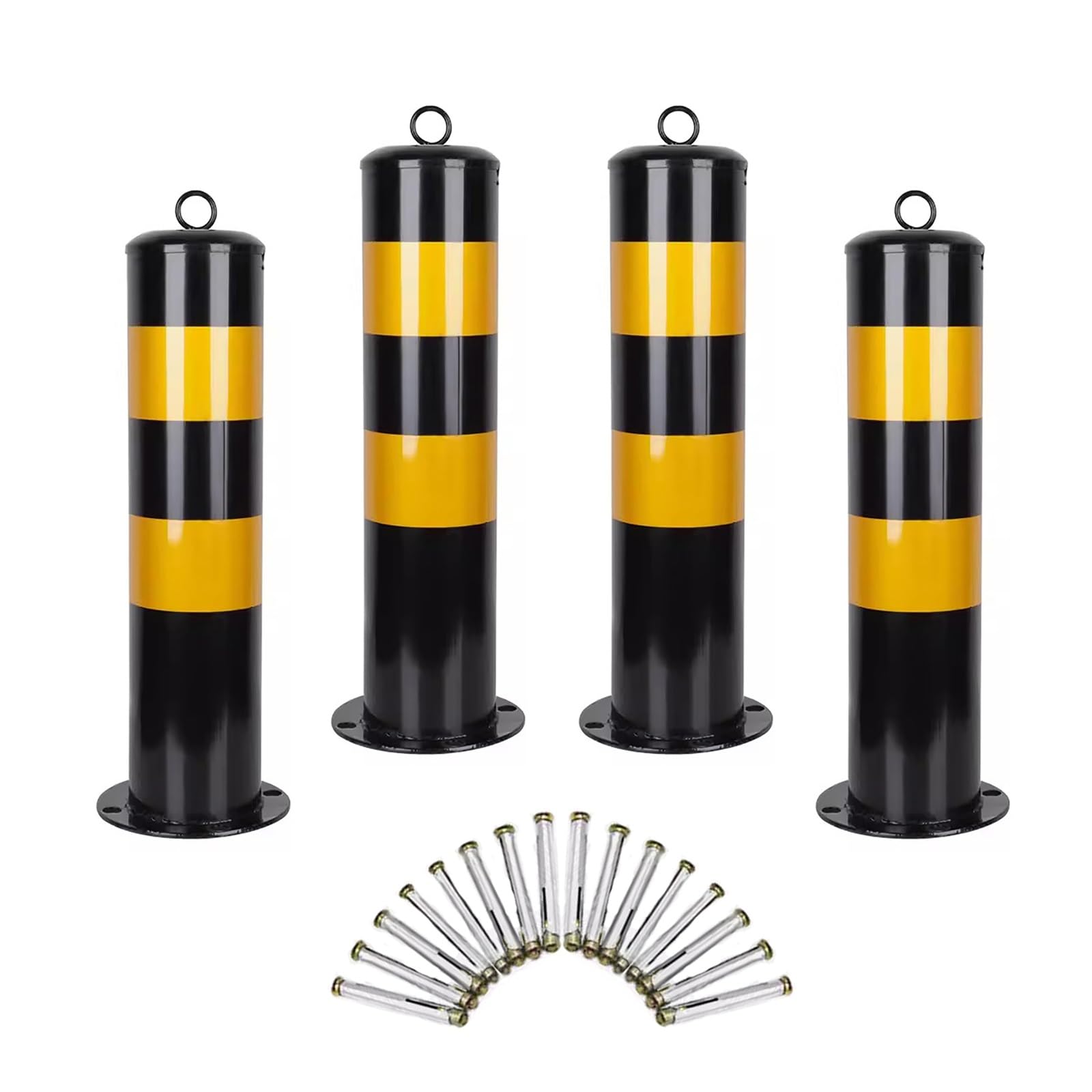 Dissuasori di sicurezza in acciaio resistente, paletti di delimitazione per parcheggio per il controllo del traffico in vialetto (50x16 cm)