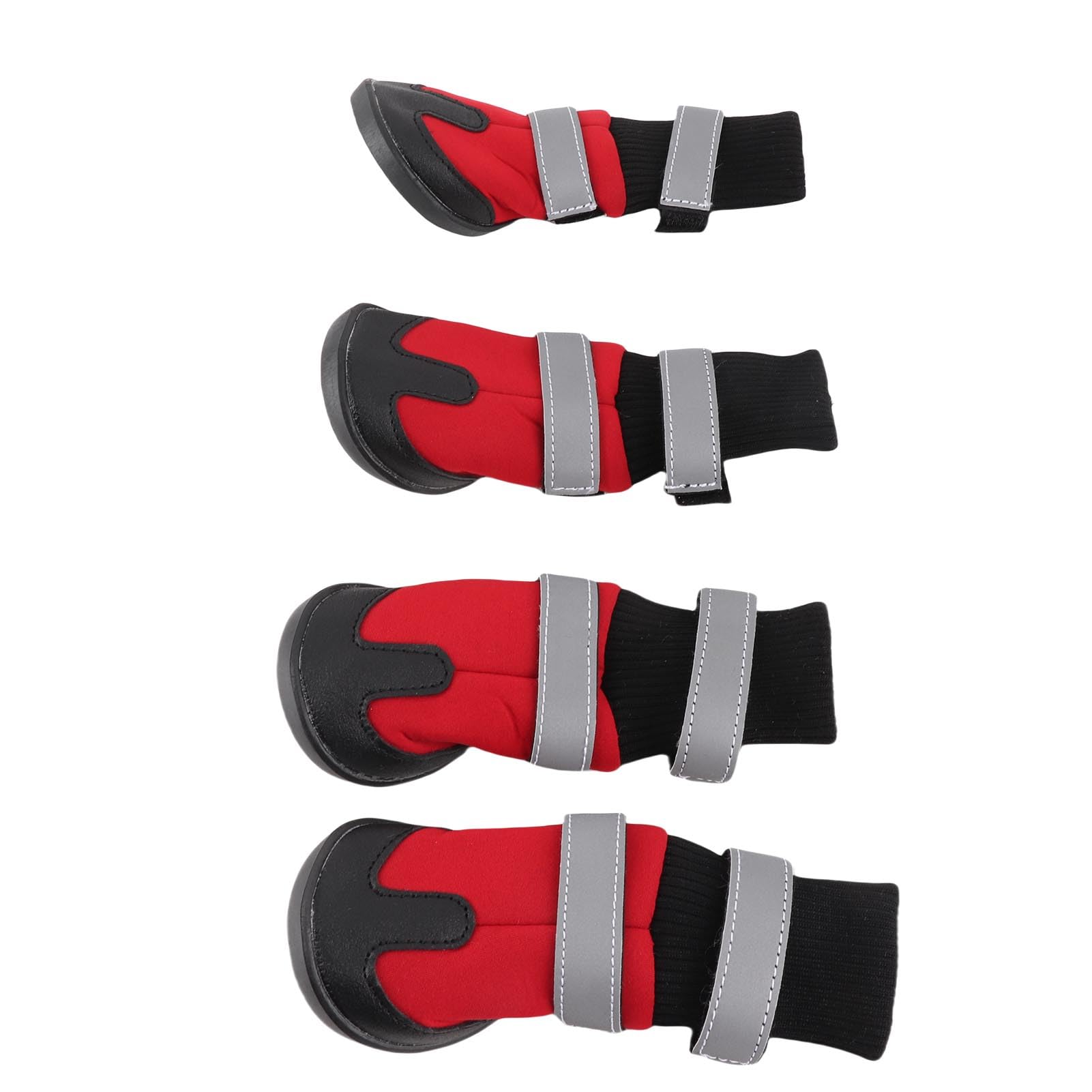 GOTOTOP 4 Stivali per Cani, Scarpe Impermeabili per Cani da Compagnia, Stivali protettivi Antiscivolo per Cani di Taglia Media e Grande all'aperto(L-Rosso)