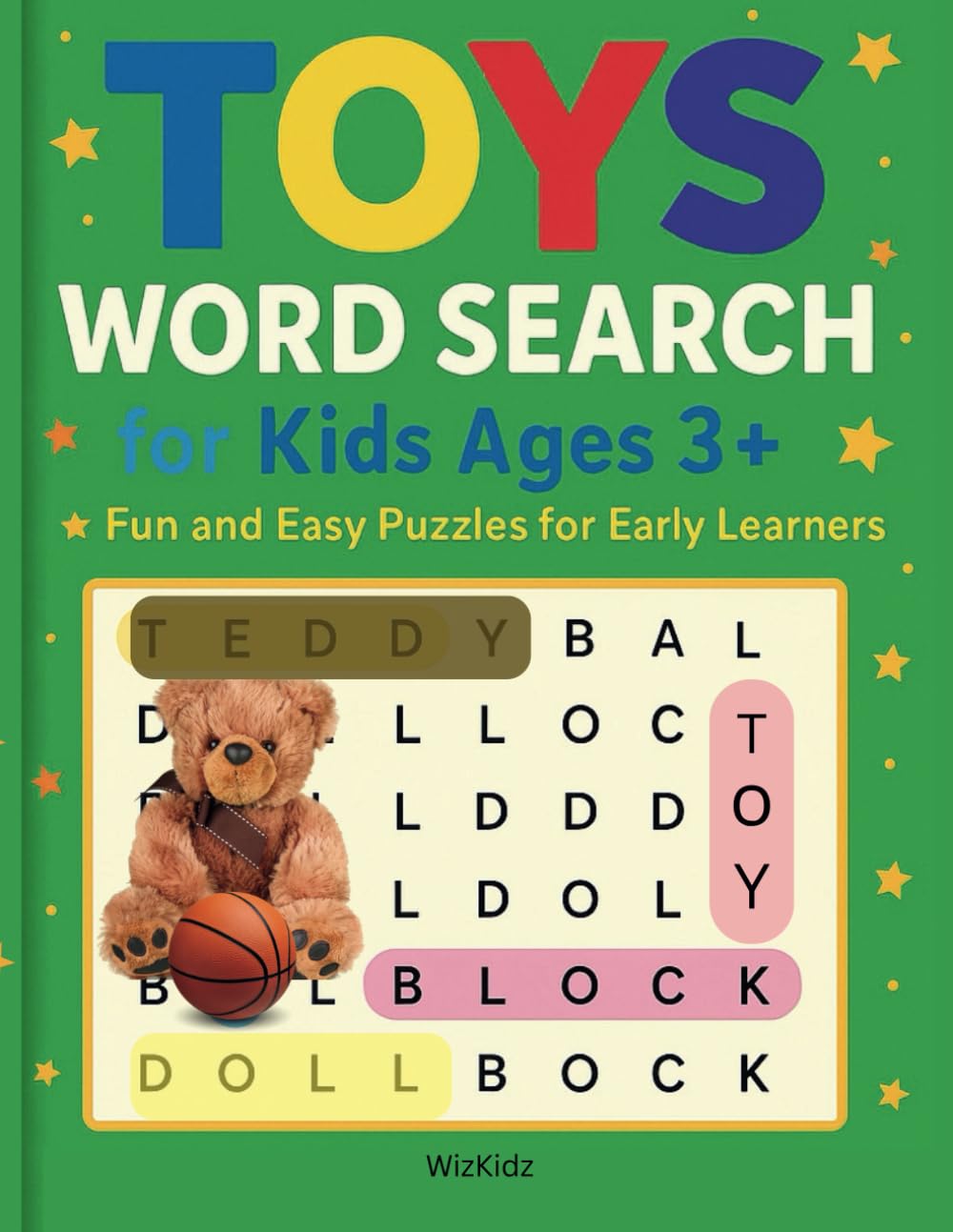 Toys Word Search for Kids 3+: Fun and Easy Puzzles for Early Learners