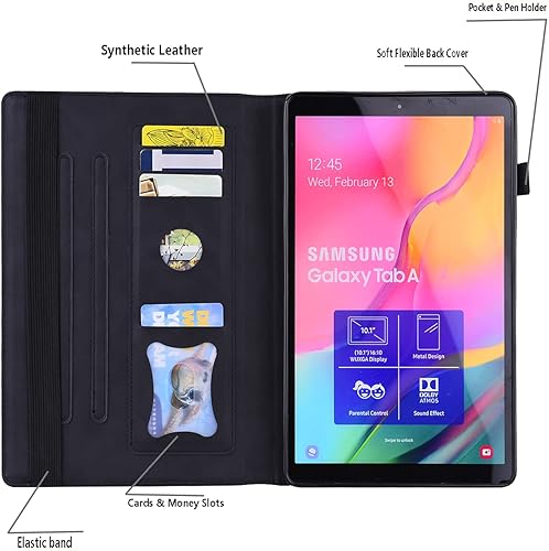 Miniatura 9 de Funda para Galaxy Tab A7 Lite 8.7 versión 2021 (SM-T220  T225), Dteck Slim PU Tablet Case a prueba de golpes TPU Back Shell Flip Stand Case para