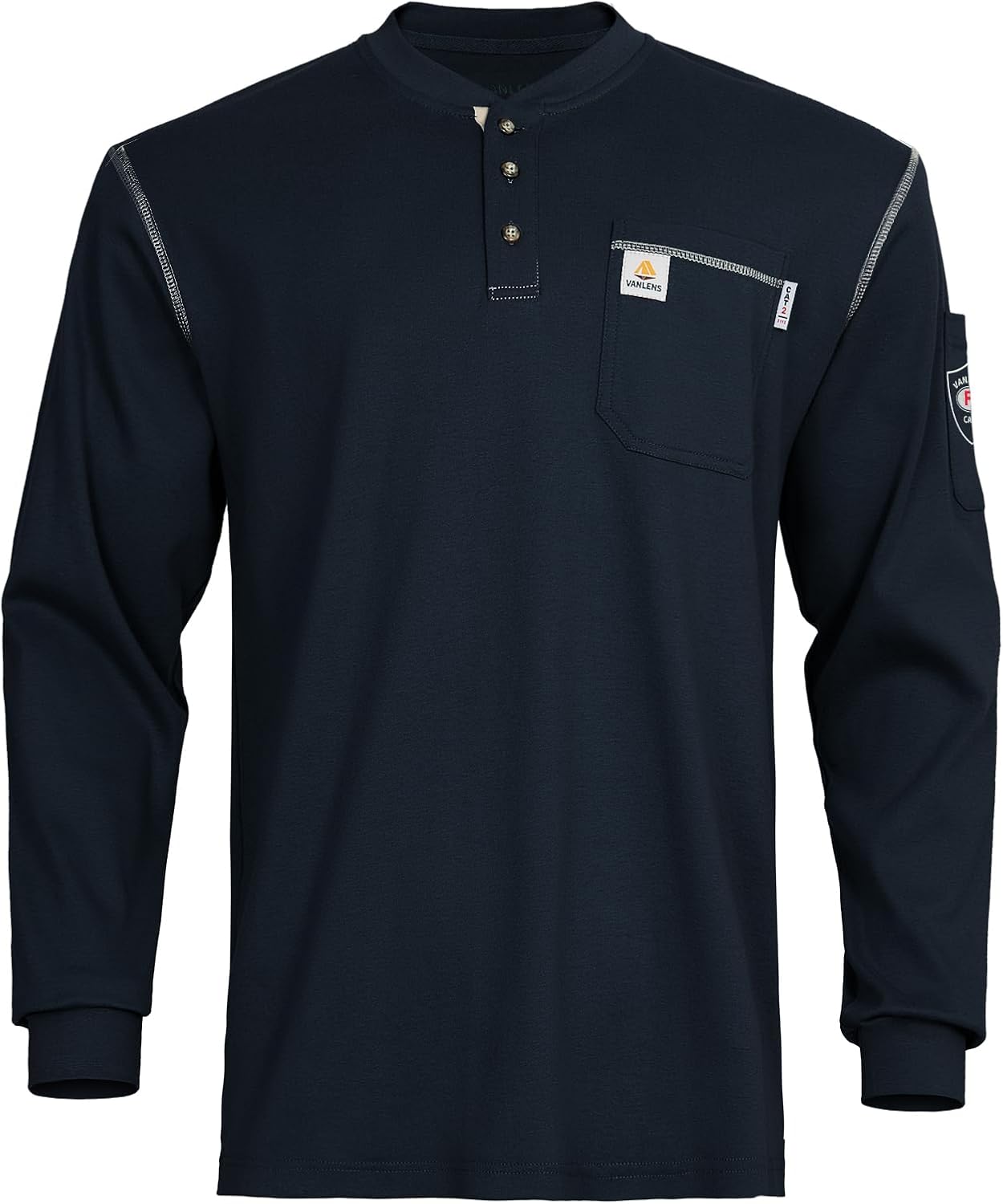 FR Shirts for Men Flame Resistant Shirt 5.5oz 100% Cotton Light Weight CAT2 Fire Retardant Henley Shirts