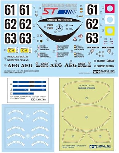 Miniatura 7 de Tamiya 24359-000 Vehículo 24359 1:24 Limpio Mercedes C9 1989 Réplica Fiel, Edificio de Modelos, Kit de Plástico, Manualidades, Hobby, Kit de modelo,