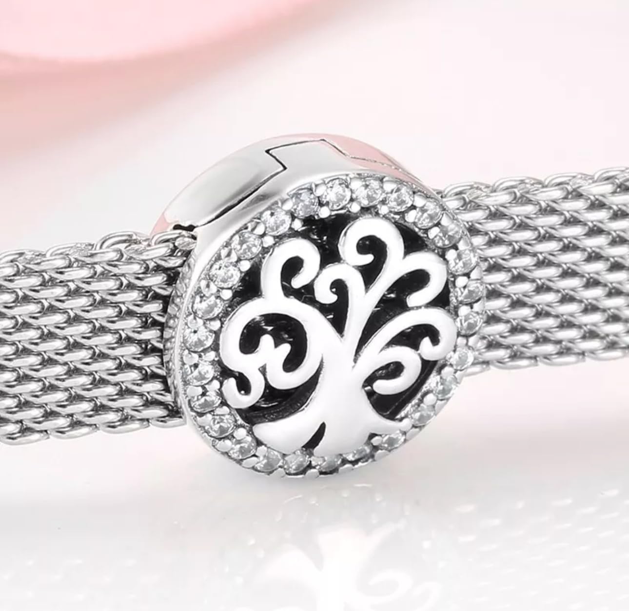FLXHHX Charm De Clip del Árbol Genealógico De La Vida En Plata De Ley 925 Auténtica Compatible con La Pulsera Reflexions Reflections