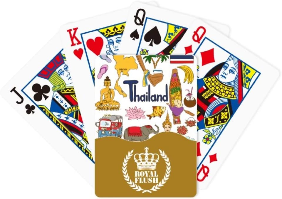 Tailandia Landscap Animales Bandera Nacional Royal Flush Poker Juego de cartas
