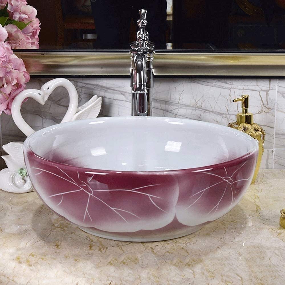 Umywalka łazienkowa nablatowa, biała porcelanowa umywalka ceramiczna nablatowa, 15,6" x 12,6" umywalka łazienkowa w zestawie,