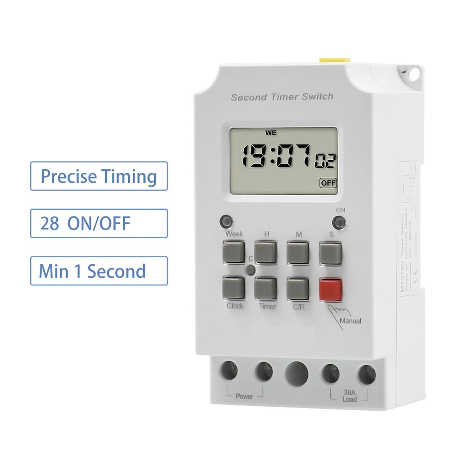 ZERVA 2pcs Interruttore orario Digitale programmabile settimanale Giornaliero, 25A 30A 110V 220V AC Controllo Timer in Miniatura for apparecchi elettronici (Size : 10A 6-36V)