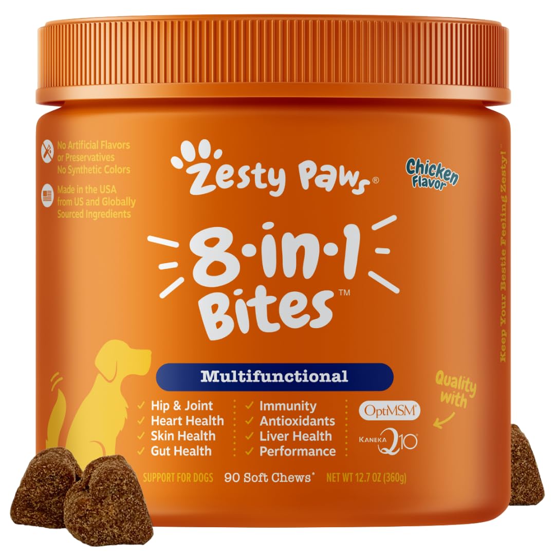 8-in-1 Multivitamin Bites for Dogs, Vitamins, Glucosamine, Chondroitin & Probiotics, Functional Dog Supplement
