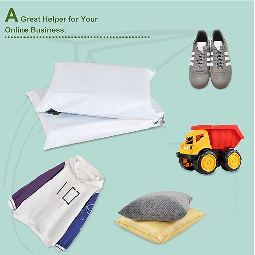 Miniatura 4 de SJPACK Bolsas de sobres de polietileno de 12 x 155 pulgadas bolsas de envío blancas 100 bolsas