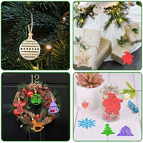 16 Pezzi Natale Ciondolo in Legno,Addobbi Albero