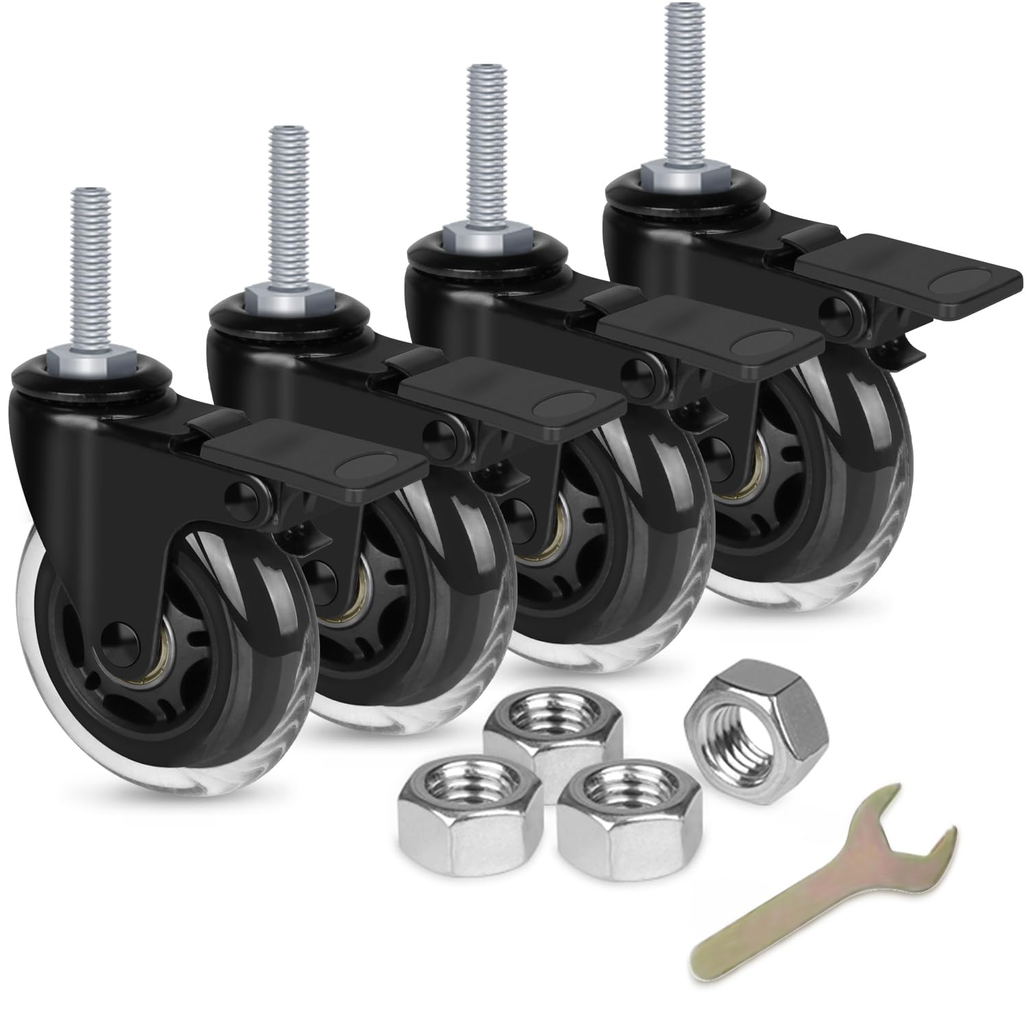 8T8 3 Inch Rubber Caster Wheels Heavy Duty With 1/2''-13 X 1 - View #10