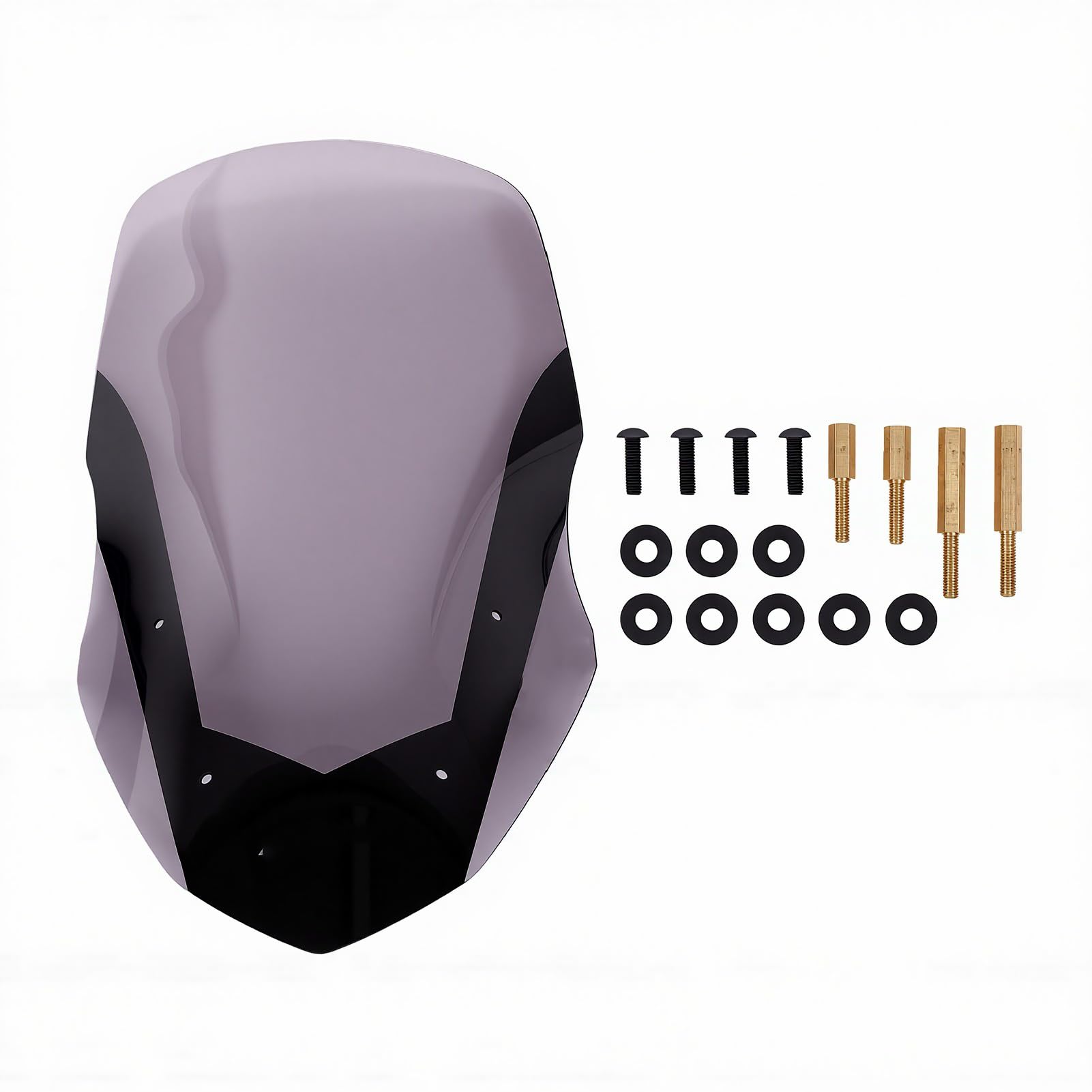 SIXRUN Parabrezza per NMAX155 Schermo Anteriore Moto Grigio Materiale Antiurto Design Ottimizzato del Flusso d'aria Sostituzione per NMAX155 2016 2017 2018 per Ciclisti Pendolari Urbani