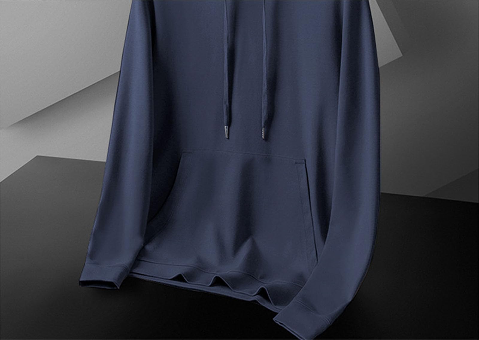 Generic Męska bluza z kapturem bawełniany sweter z długimi rękawami codzienny trend w modzie wszechstronna bluza z kapturem w jednolitym kolorze prosta z kieszeniami