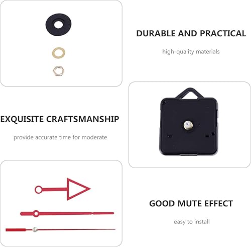 Miniatura 5 de HEALLILY 1 Unidades Reloj de Cuarzo Movimiento Reloj Largo Manecillas DIY Reloj de Pared Piezas de Reparación Reemplazo Rojo