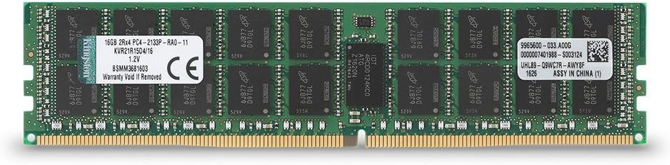 Kingston ValueRAM 16GB RAM 2133MHz DDR4 ECC Reg CL15 DIMM DR x 4 with TS Server Memory (KVR21R15D4/16)