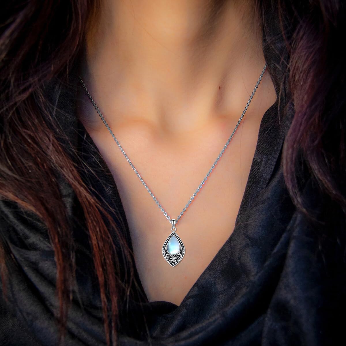Collar con nudo celta para mujer, plata de ley 925, símbolo del infinito, piedra natal, colgante celta, regalo para mujeres y niñas