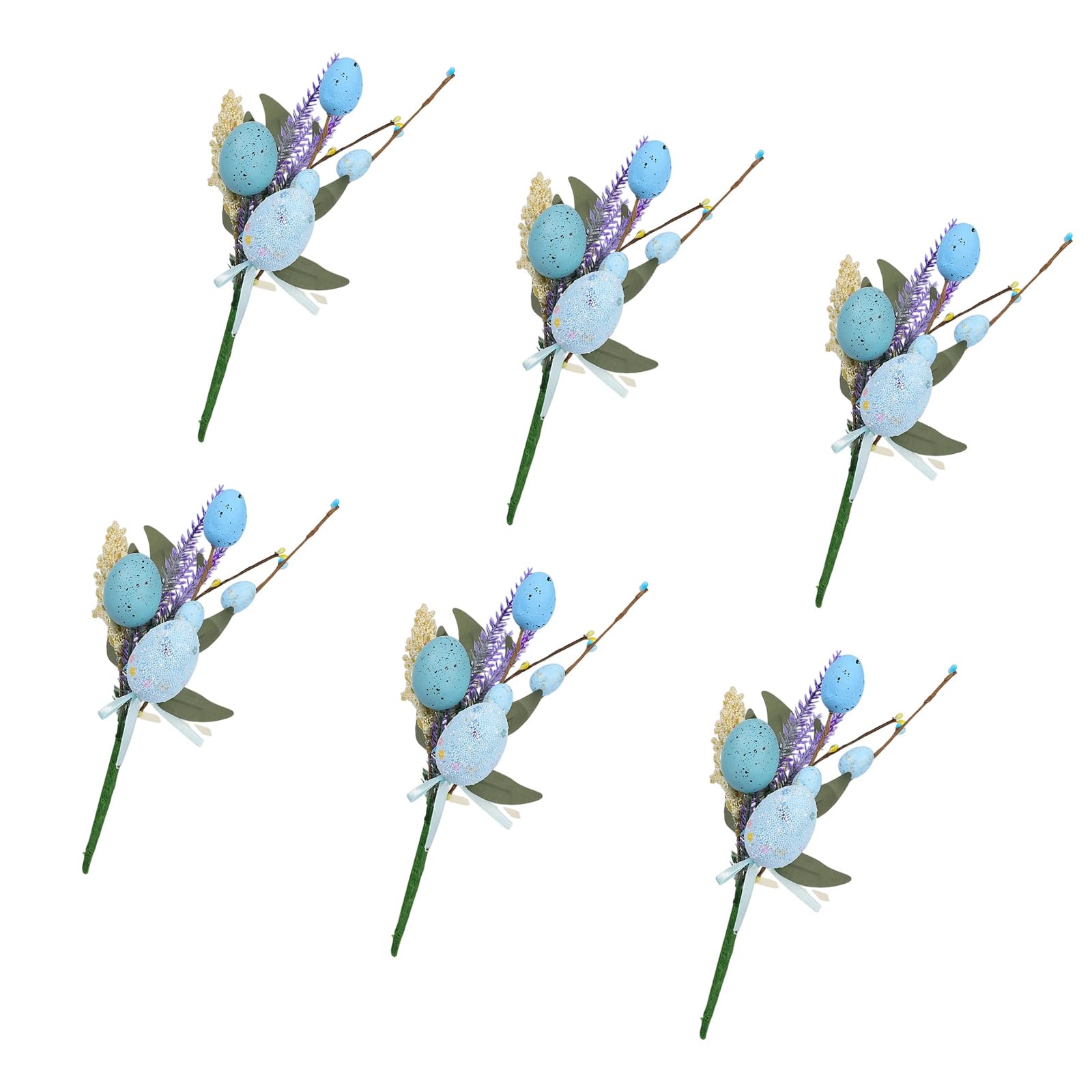 Piceioep 6Pcs Easter Eggs Artificial Bouquets Decorative Flower Arrangement for Tabletop Mantel Holiday Party Decoration Easter Eggs Bouquets Artificial