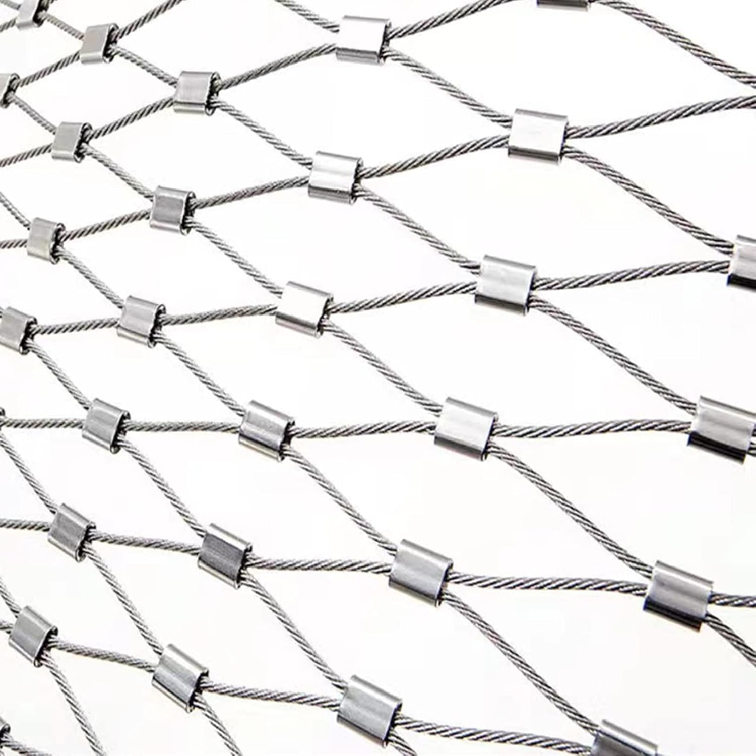 GLDYTVF Flexible Stainless Steel Rope NettingDurable 2x10m Cable Balustrade Mesh for Poultry Barrier Easy to Cut Multifunctional Metal Net (Silver 10cm)