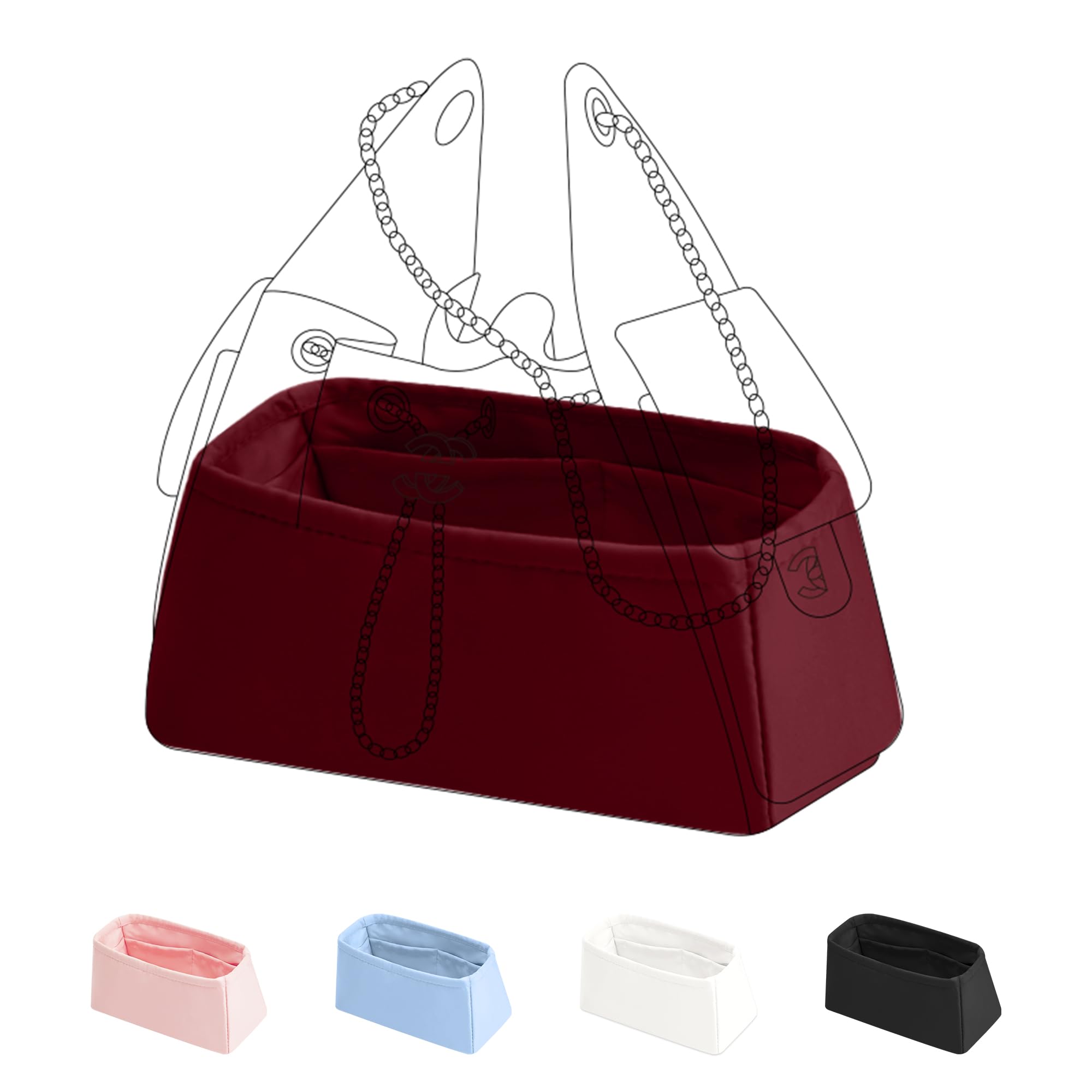 DGAZ Organizador Personalizable en Seda de Lujo para Chanel 25C Hobo, Disponible en 48 Colores