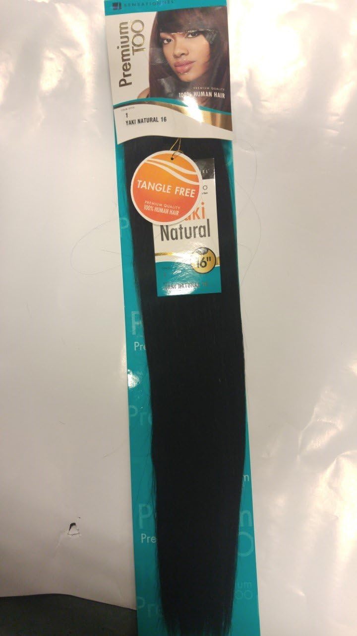 Sensationnel Premium Too 100% Human Hair Yaki Natural 14L" -#1(Jet Black)