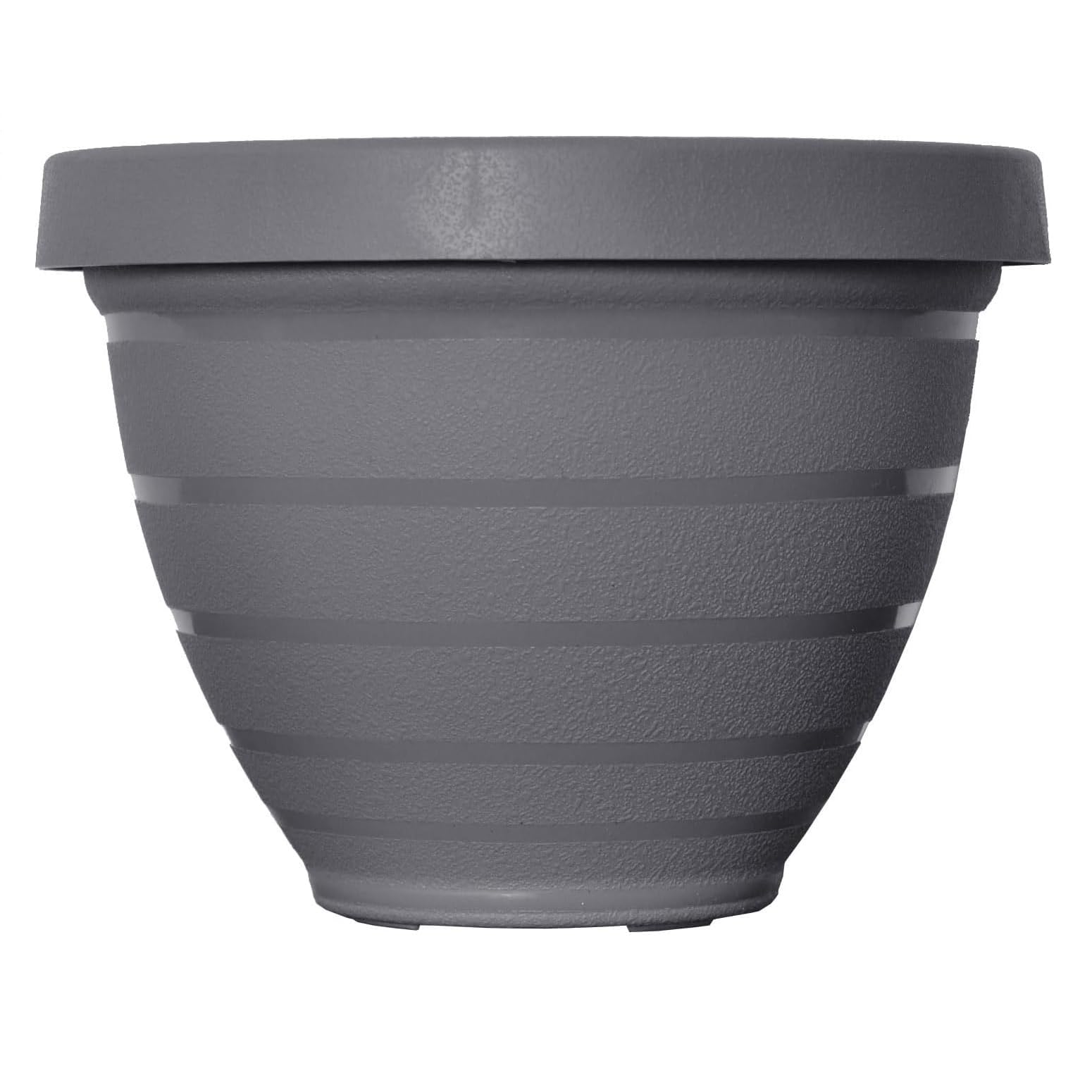 Jardinière grise 30,5 cm bac fleurs plastique extérieur balcon