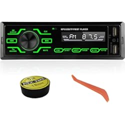 Radio Para Volkswagen Caddy Autoradio Bluetooth 1 DIN Radio De Coche con Micrófono Integrado Estéreo Compatible con USB/TF/SD/AUX Reproductor Multimedia De MP3 para Coche con 5 Luces De Colores