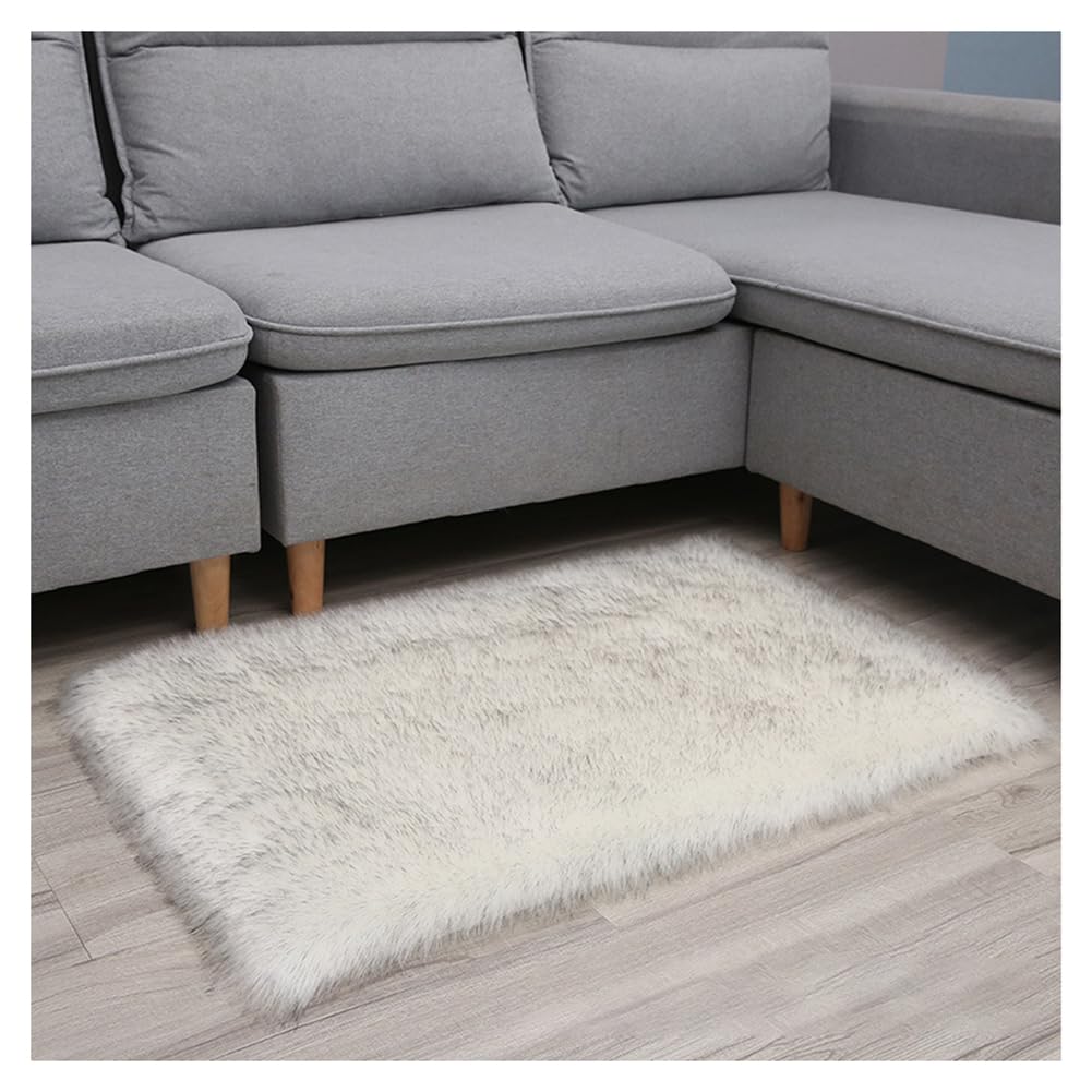 Tapis moelleux à poils longs antidérapant en fourrure synthétique déco 90x180
