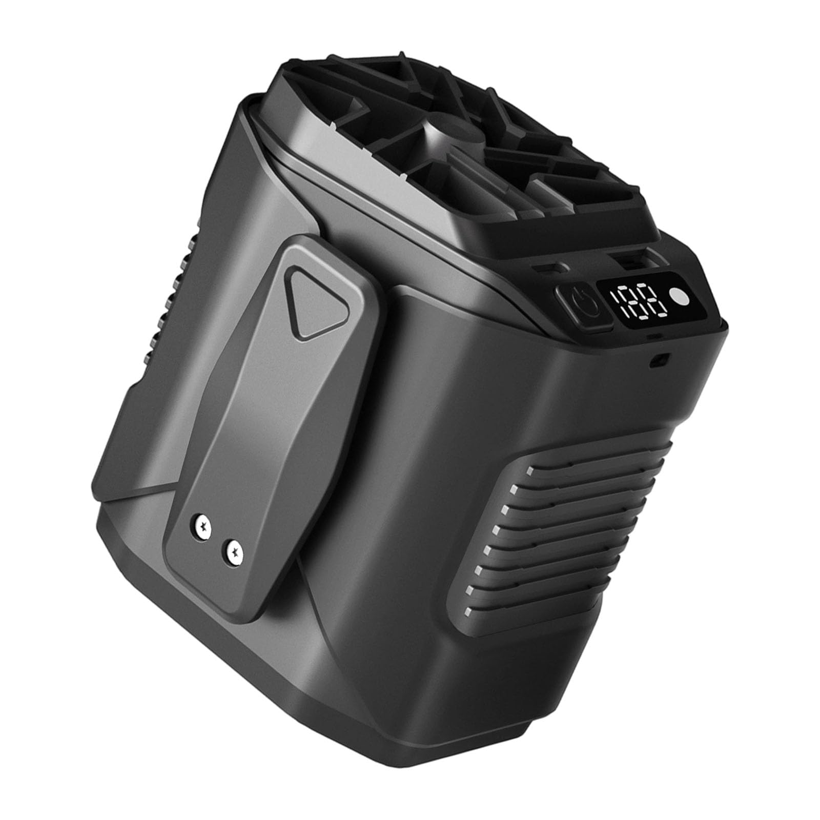 Tsophreniq Waist Fan Belt Rechargable Cooling 6000mAh Clip ABS Texture Suitable for Travel Camping Fishing Use Desk Clip