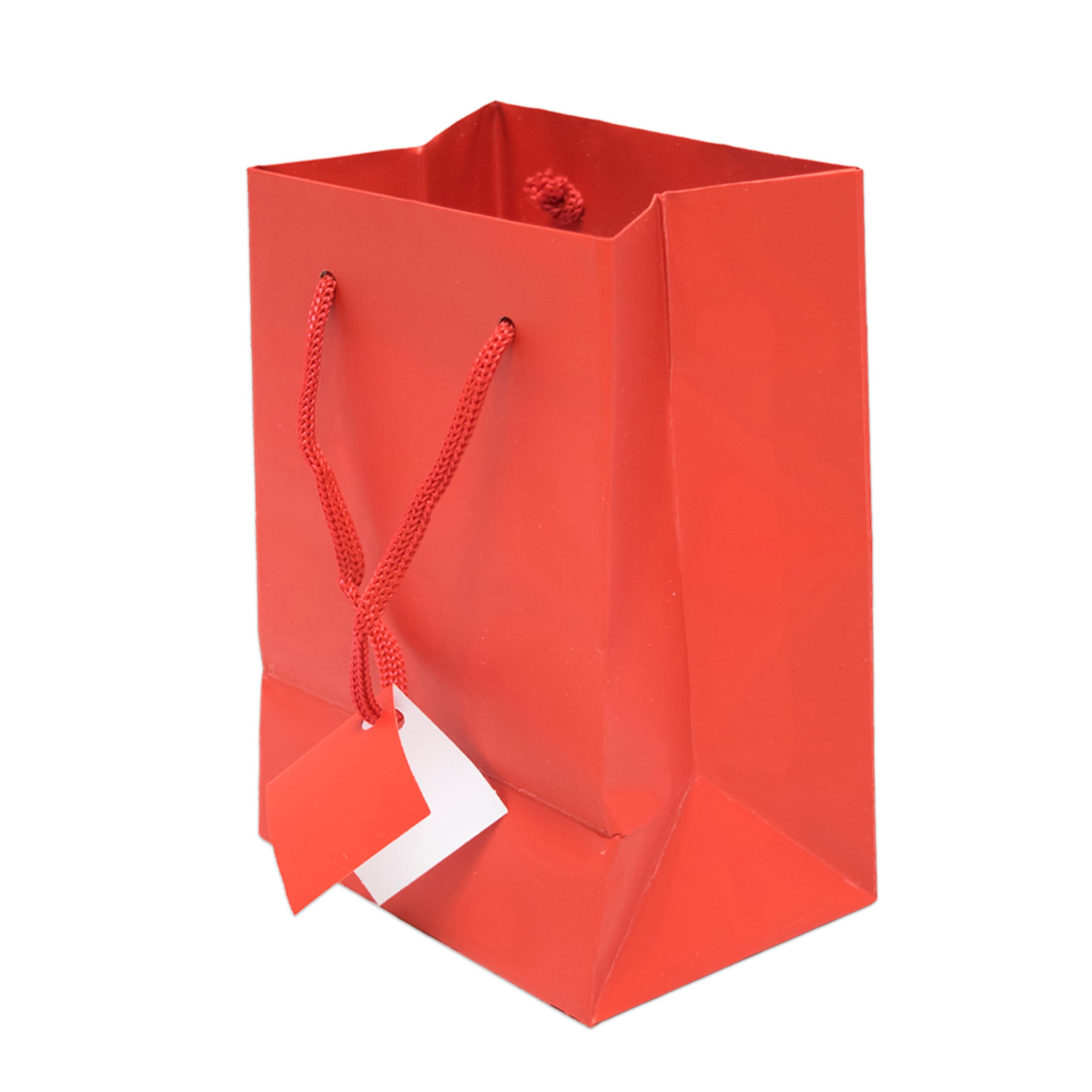 Novel Box Company Ltd™ czerwony matowy laminowany euro torba na prezent pakiet 8 x 4 x 10 (10 sztuk)