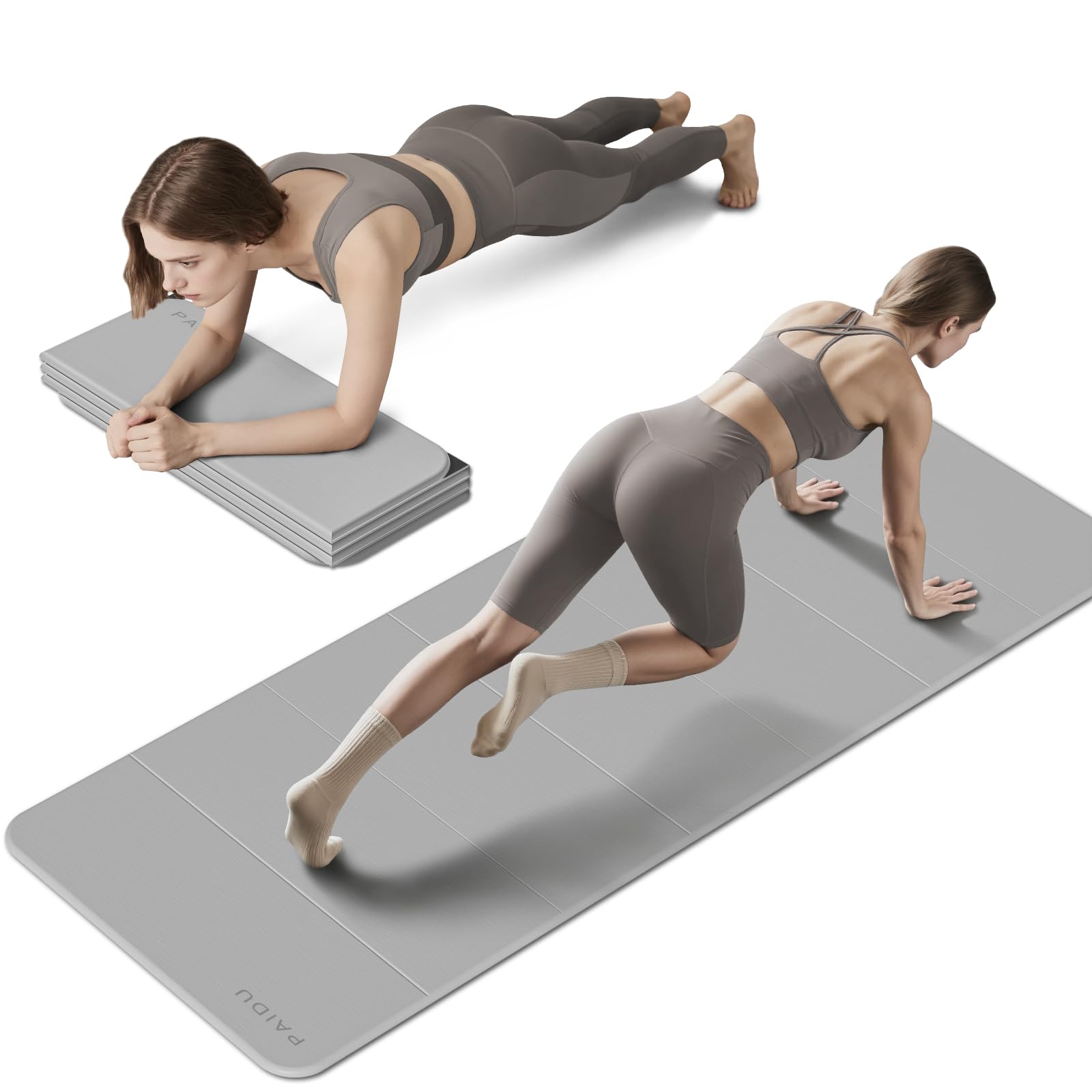 Foldable Fitness Yoga Mat 2 5 10MM Extra Thick SGS Certified Non-Slip TPE 75x26 Extra Long-Wide Portable Easy
