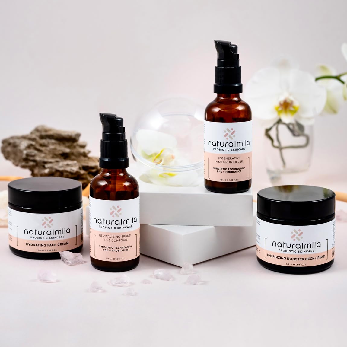 Naturalmila – Siero Contorno Occhi Antirughe Probiotico e Rivitalizzante con Acido Ialuronico, riduce Borse e Occhiaie, Idrata in profondità – Dermatologicamente Testata - eye serum lifting, 40 ml