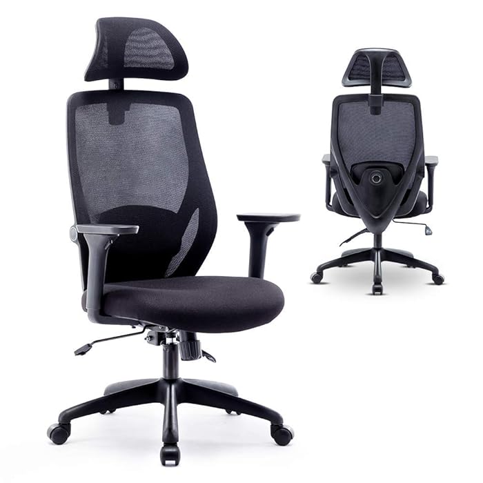 Buy Bonzy Home Ergonomic Office Chair Mesh Chair Heavy Duty Office Chair, Adjustable Headrest