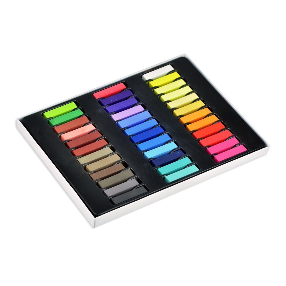 New 36 Colors Non-toxic Temporary Hair Chalk Dye Soft Pastels Salon Kit With Box by bestfavor