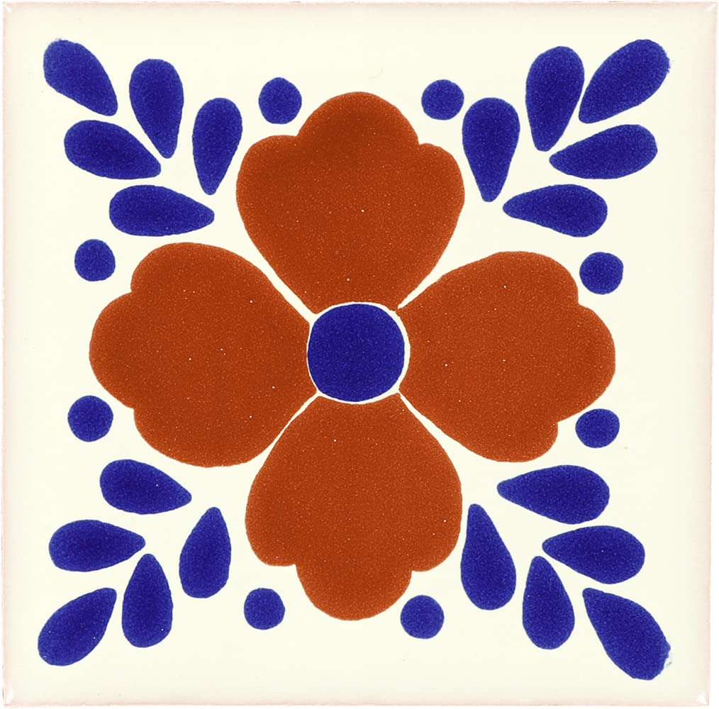 Box of 45-4¼ x 4¼ Hortensia - Talavera Mexican Ceramic Tiles
