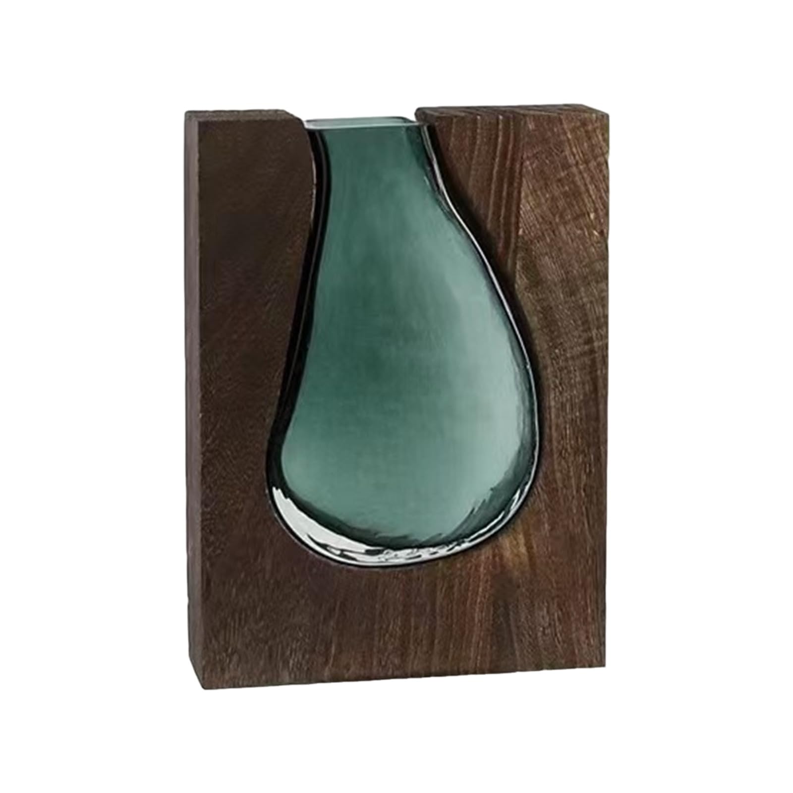 Zxfdsfdbnm Wood and Glass Inlay Vase Decorative Flower Vases Wooden Glass Flower Vase for Table Centerpieces Rustics Farmhouse Decors Decorative Vases for Home Decor